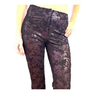Vintage Scott McClintock Funky Lace Iridescent Festival Club Hight Waist Pants